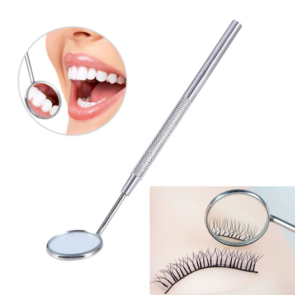 Magnifying Checking Eyelash Extension Mirror Grafting and Mouth Oral Teeth Care Eyelashes Mirror Stainless Steel Handle Makeup