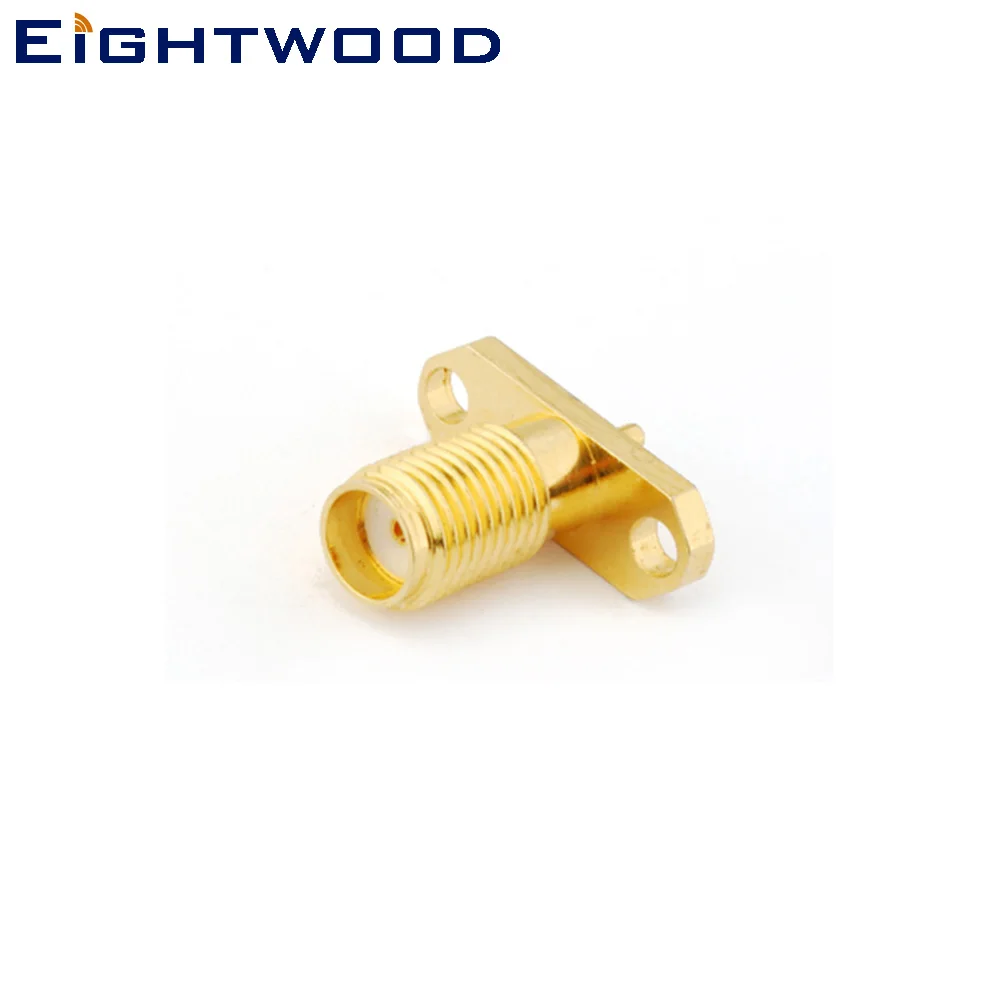 Eightwood 5PCS SMA Jack Female RF Coaxial Connector Adapter Panel Mount 2-Hole Long Version for Antenna Telecom Base Station