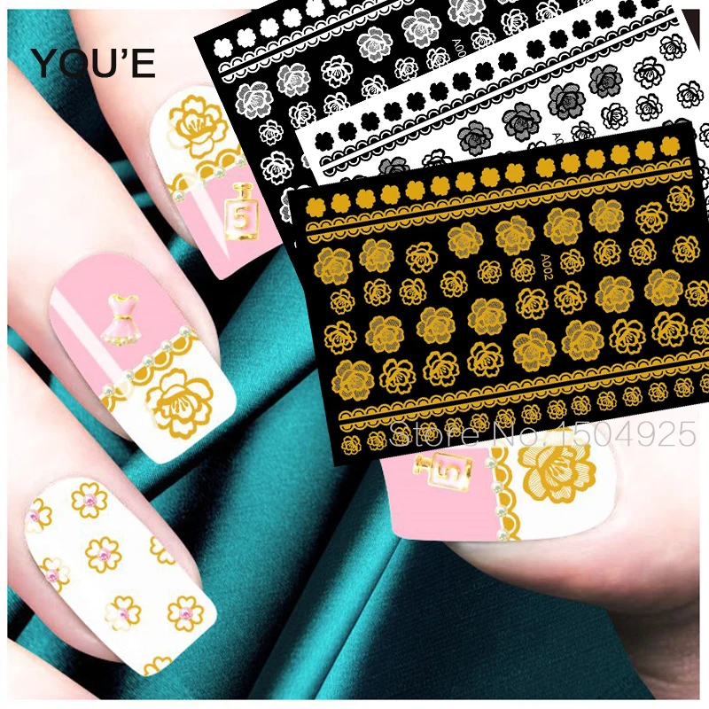 New Fashion 3D Nail Art Stickers for Nails Decoration Design Manicure Self-adhesive Nails Sticker Popular Decals Accessoire