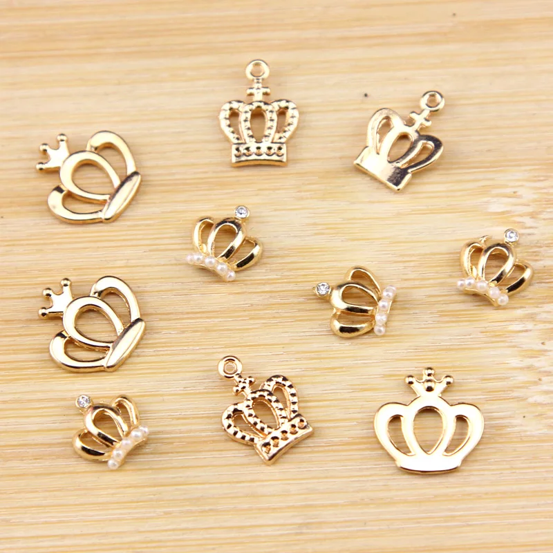 20pcs Antique Gold Crown Charms, for DIY Craft Projects, Wedding Engagement Baby shower Party Decorated Chocolate Favors