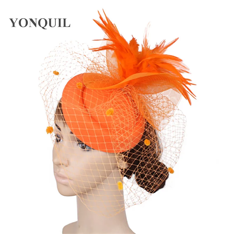 

Wedding Sinamay Fascinator Women Wedding Mesh Hair Accessories With Feather Flowers For Melbourne Cup Races Kentucky Headwear