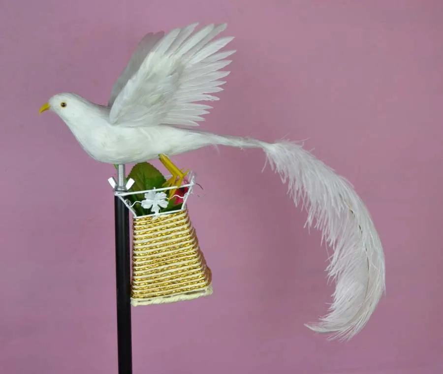 new beautiful simulation wings foam&feather Phoenix toy white long-tailed bird gift about 30x26cm