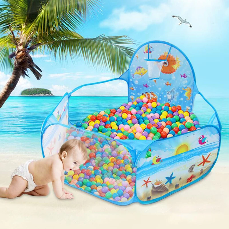 Toy Tent Cartoon Play Game House Ocean Series Ball Pool Pits With Basket Portable Foldable Outdoor Educational Toys For Children