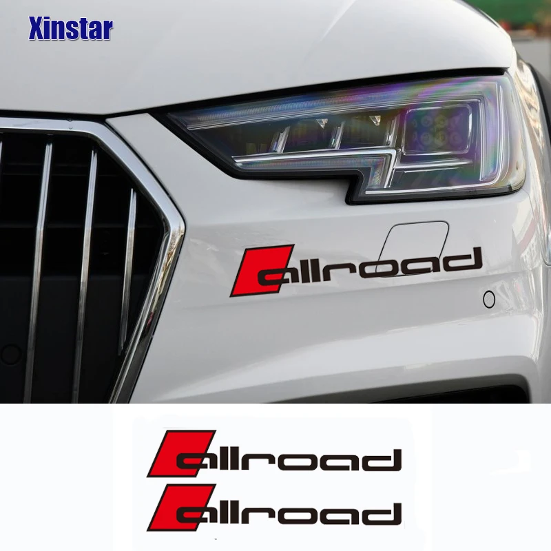 2Pcs Allroad Car Head Decals Sticker For Audi A4 A6