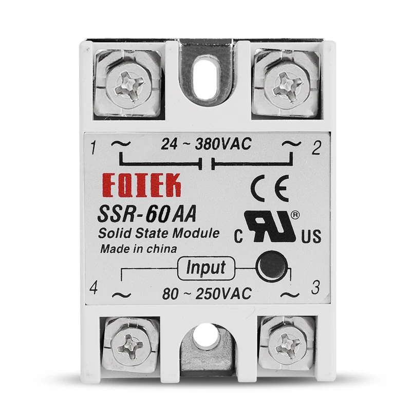 10A 25A 40A 60A AC-AC Single Phase Solid State Relay AC SSR SSR-10AA SSR-25AA SSR-40AA SSR-60AA 80-250VAC 220V TO 24-380V AC