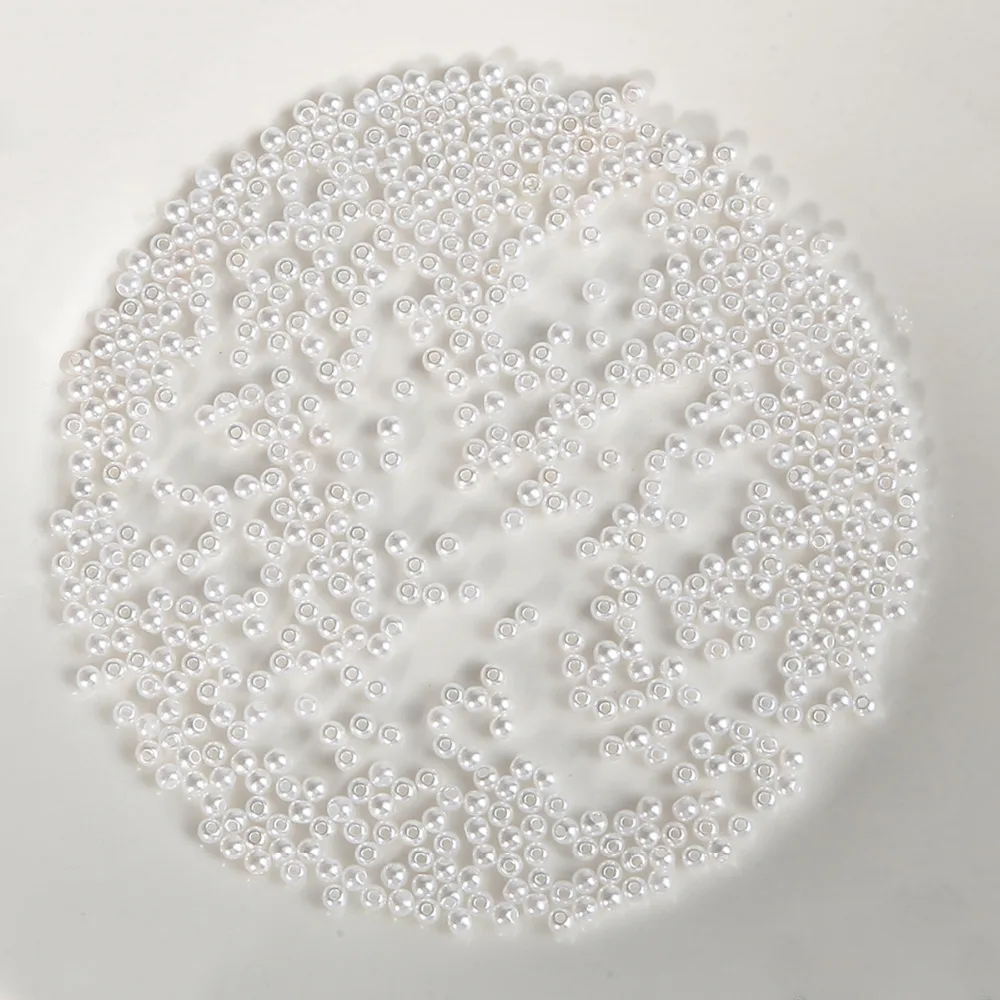 Bianco Beige Rotonda Perle Imitazione ABS Perla Per Mestiere Scrapbook Decorazione di DIY del Mestiere di Cucito Supplies3mm 1000pcs