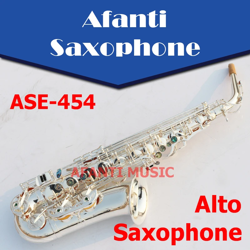 

Afanti Music Eb tone / Nickel Plated/ Silvering Alto Saxophone (ASE-454)