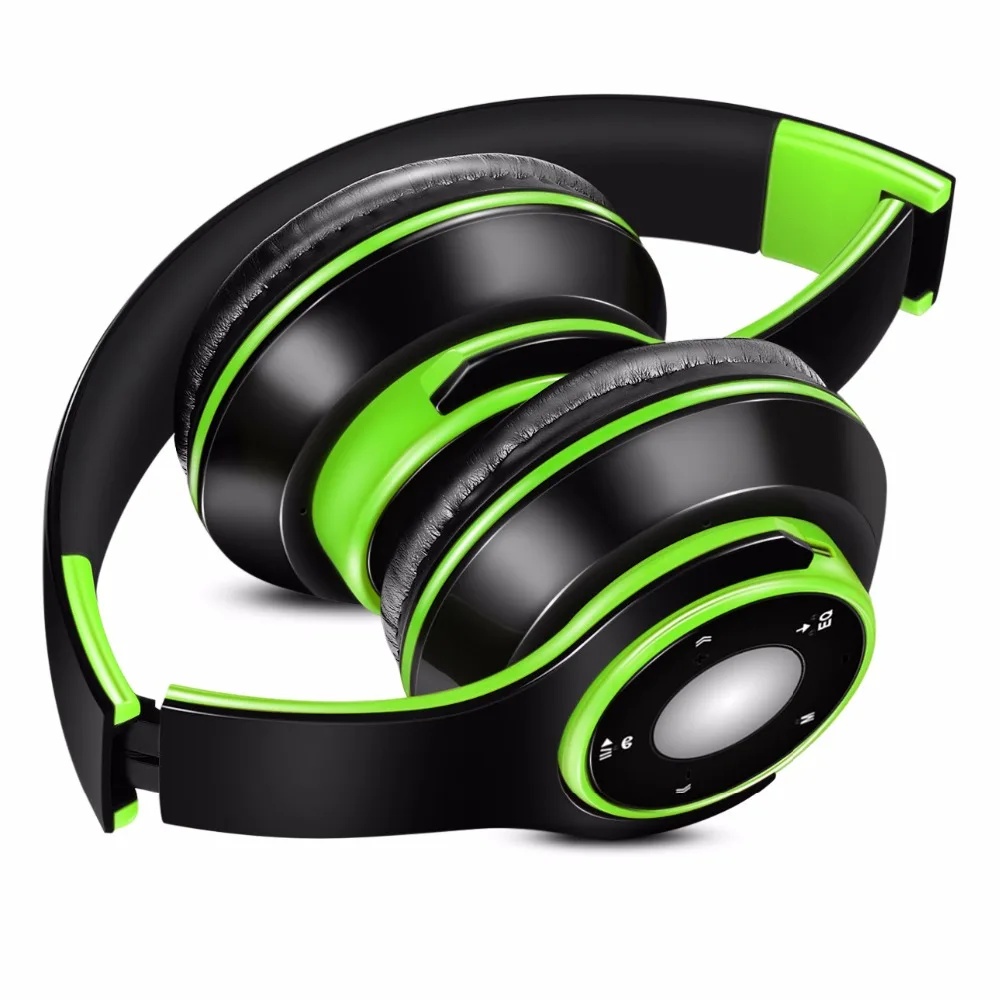 Foldable Colorful Wireless Stereo Bluetooth Over-Ear Headphones with Microphone and TF card play for Kids Children Women Men