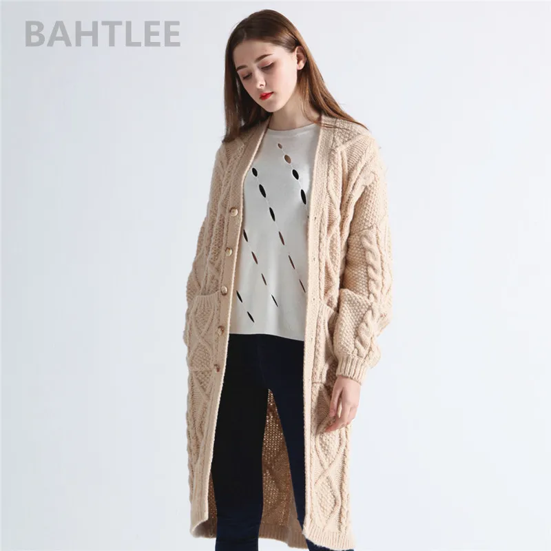 

BAHTLEE-Women's Mohair Knitted Pullovers, O-Neck, Hollowing Out Sweater, Long Sleeves, Wool Jumper, Lazy Style, Spring, Autumn