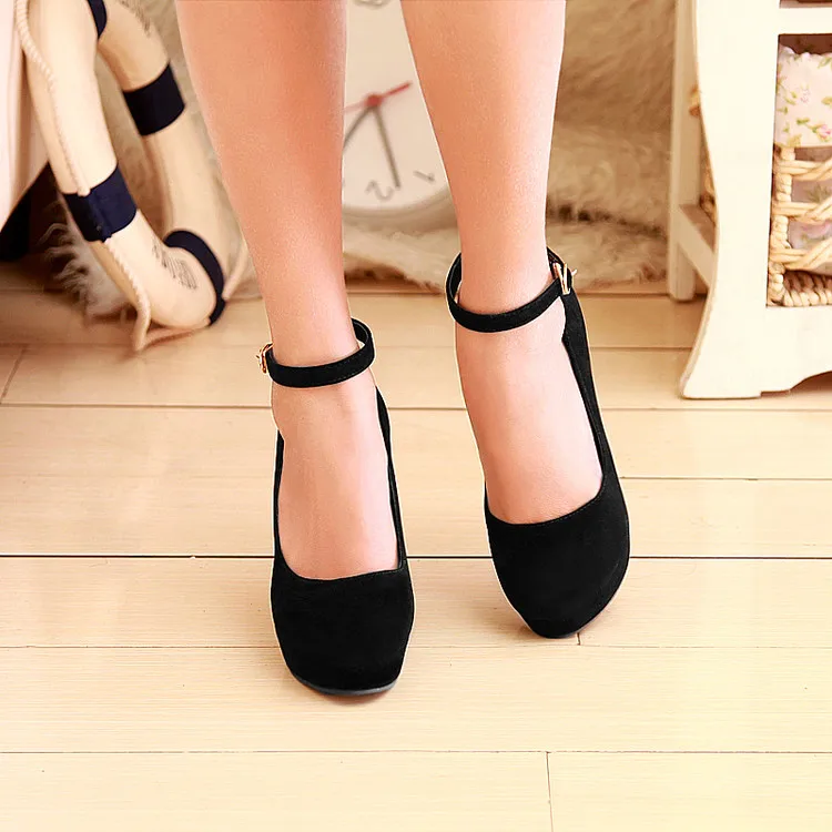 New beautiful black woman Pumps autumn thick heel shoes high-heeled shoes female the trend of ultra high heels female shoes