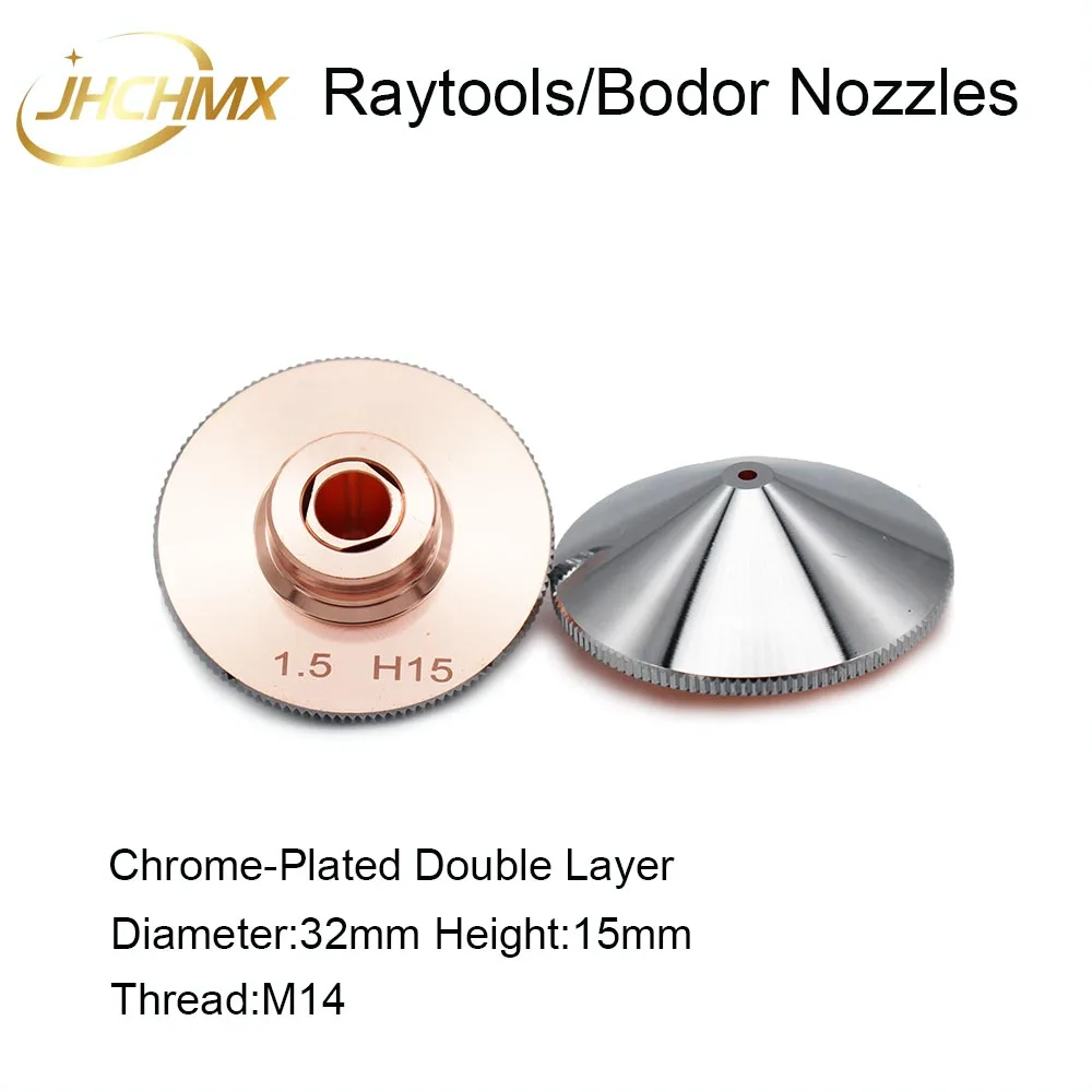 

JHCHMX Raytools Nozzles Double Layer Dia.32mm Caliber 0.8-4.0mm For Empower BT230 BT240 Fiber Laser Head Bodor Laser Machine