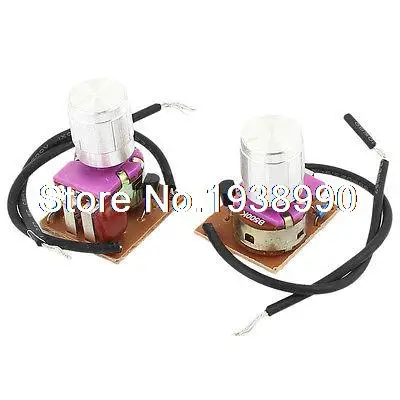 2Pcs Silver Tone 2-Wire Leads Desktop Light Dimmer Control Switch AC220V 1A