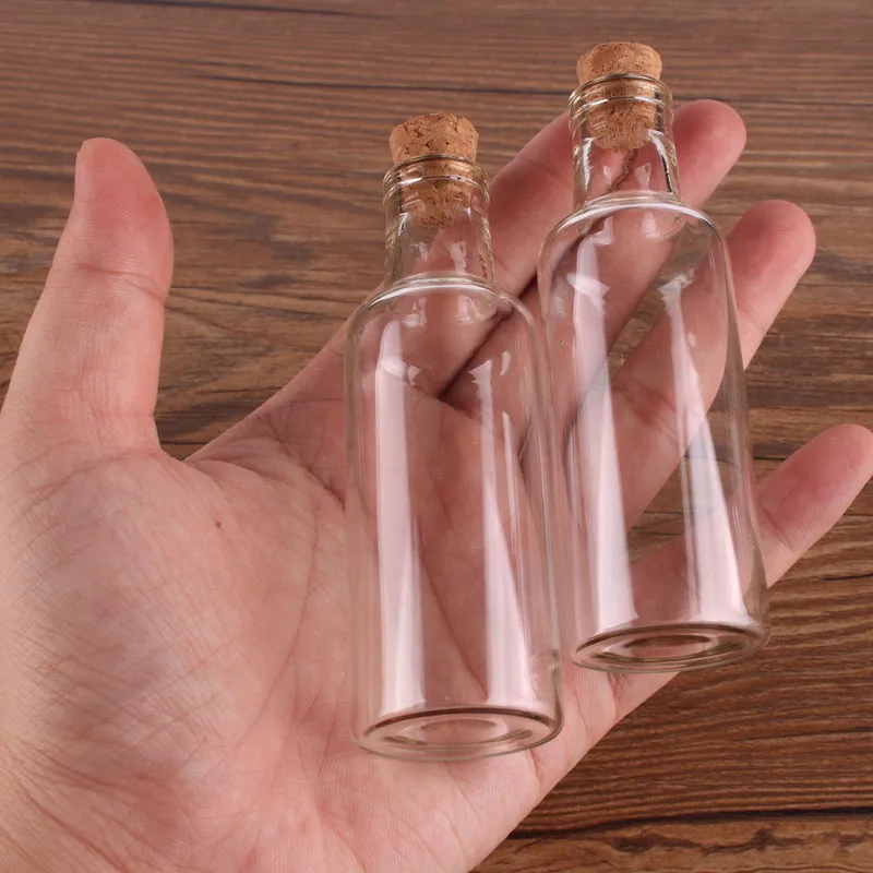 20pcs 35ml size 30*90*11mm Transparent Glass Wishing Bottles with Cork Stopper Empty Spice Jars Vials Christmas Wedding gift