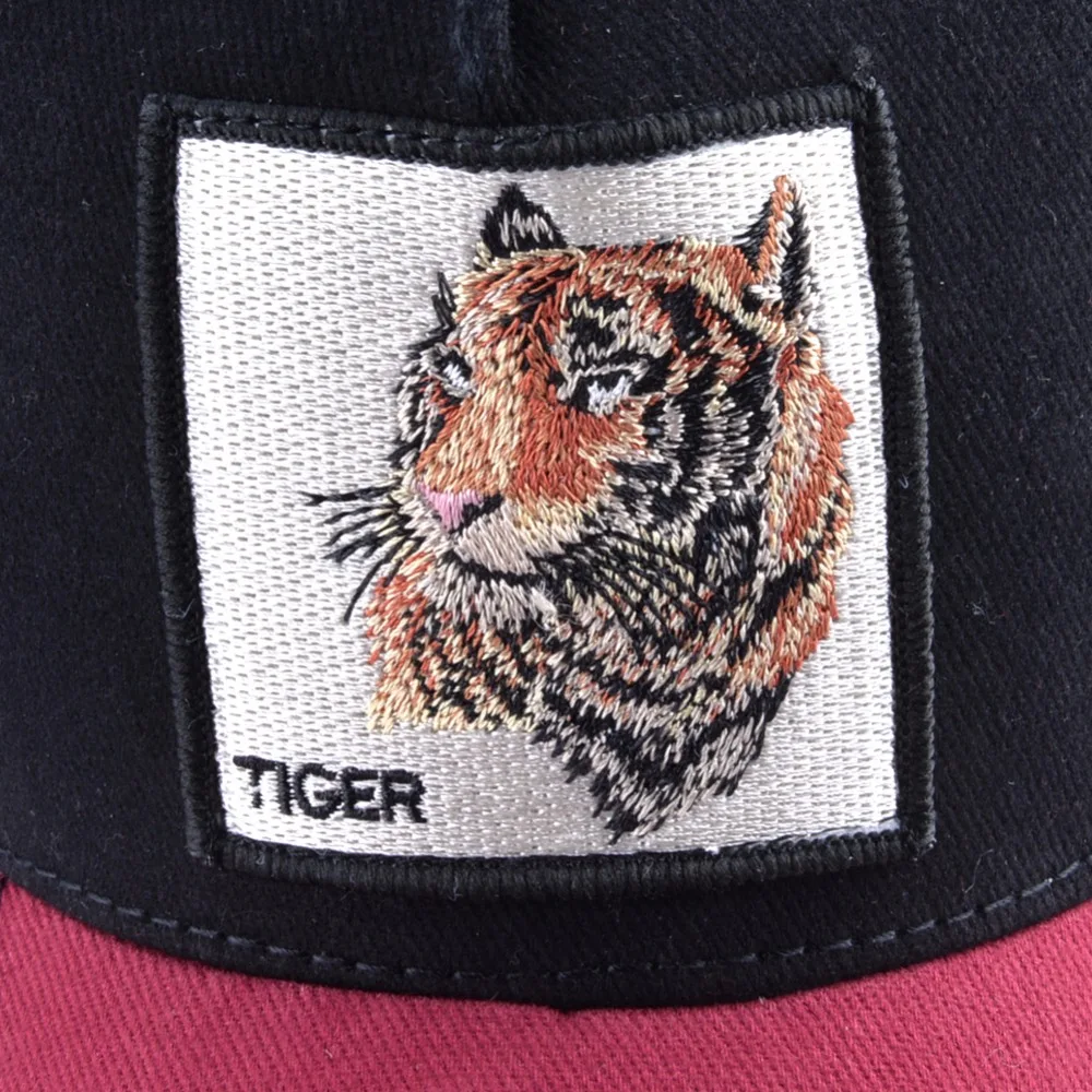 Fashion Baseball Cap Tiger Embroidery Patch Snapback Hats For Men Women Breathable Mesh Trucker Bone Unisex Hip Hop Casquette