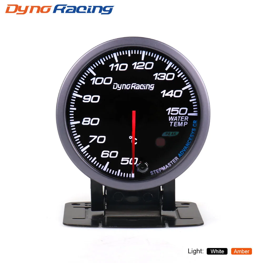 Dynoracing 60mm Black face Water temperature gauge White /Amber light with peak function 50-150C Water temp gauge Car Meter