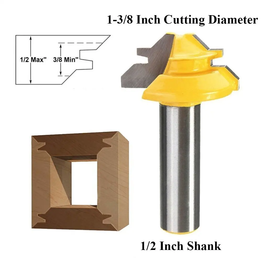 45 Graden Lock Mijter Router Bit 1/4 Inch 1/2 Inch Schacht Gezamenlijke Router Bit Houtbewerking Cutter Tool