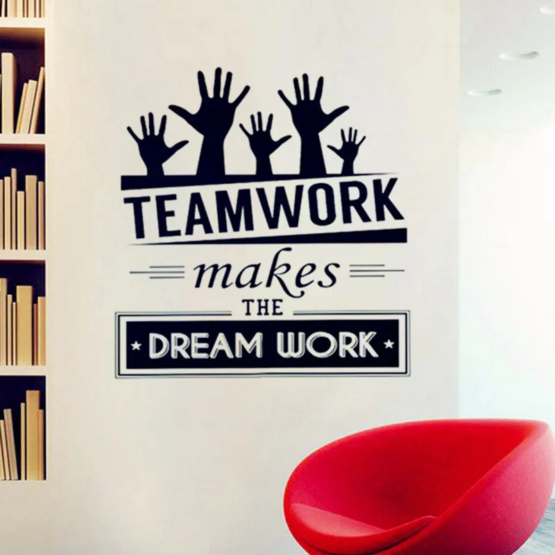 

Office Wall Stickers Vinyl Decal Art - Office Mural Decor - Office Sticker - " Teamwork Makes The Dream Work " Quotes Decal
