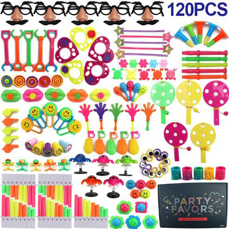 Free ship great value 120pc DAILY theme kids toy assortment for girls boys party toys favors gifts loot bag pinata fillers