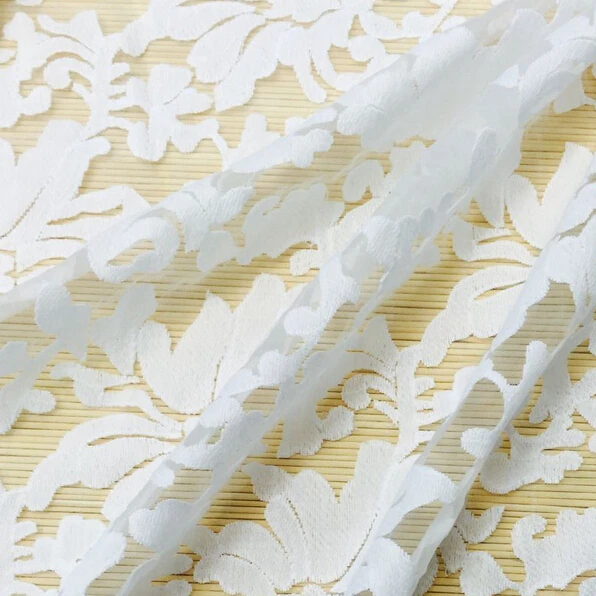 

2015 White Cotton Embroidery Accessories Beyonce Dress, High Quality African Tulle Lace Fabric 5 Color Organza Lace Fabric