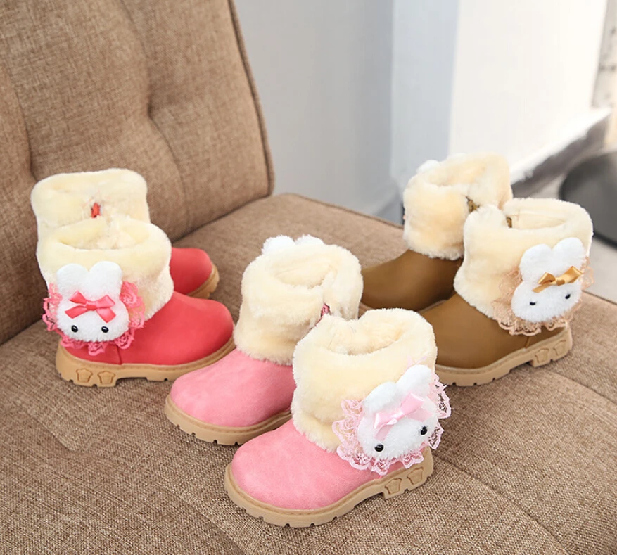 Winter Children Boots Girls Boots Cartoons Fashion Kids Boots cotton Child Snow Boots Warm Cotton Princess Girls Shoes