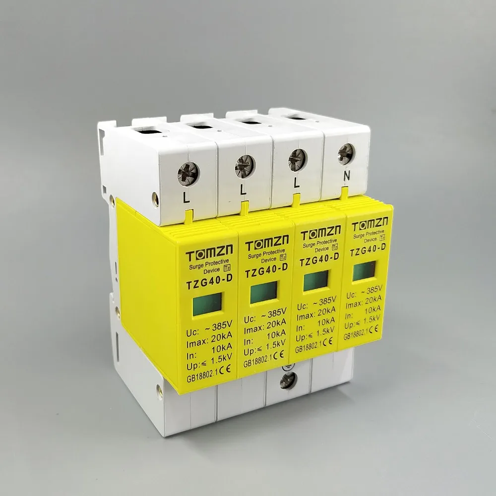 AC SPD 3P + N 10KA ~ 20KA D ~ 385V дом Защита от перенапряжения защитное Низковольтное устройство