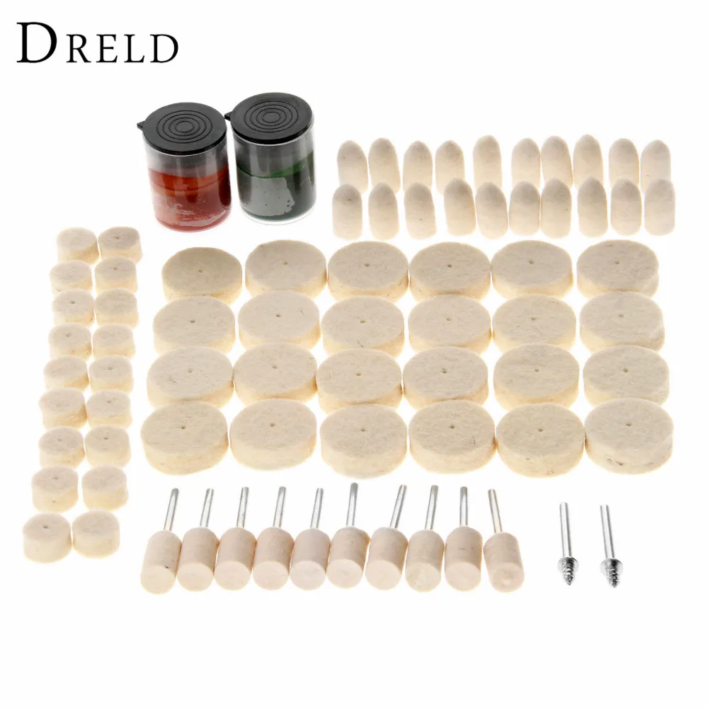 

76Pcs Dremel Accessories Abrasive Soft Felt Buffing Burr Polishing Pad Polishing Wheels Brushes Kits for Drill Rotary Tool