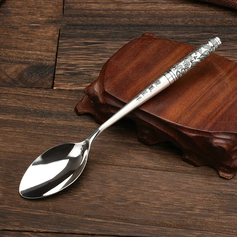 

S999 sterling silver handmade coffee spoon dessert, ice cream, teaspoon picnic kitchen accessories