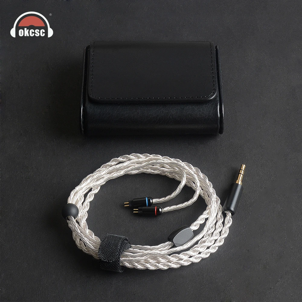 OKCSC KE6YU 6 Cores MMCX Earphone Cable Silver Plated 0.78mm 2PIN 3.5mm Stereo Plug for Westone 1964/UE18/JH13/JH16/W4r/UM3X