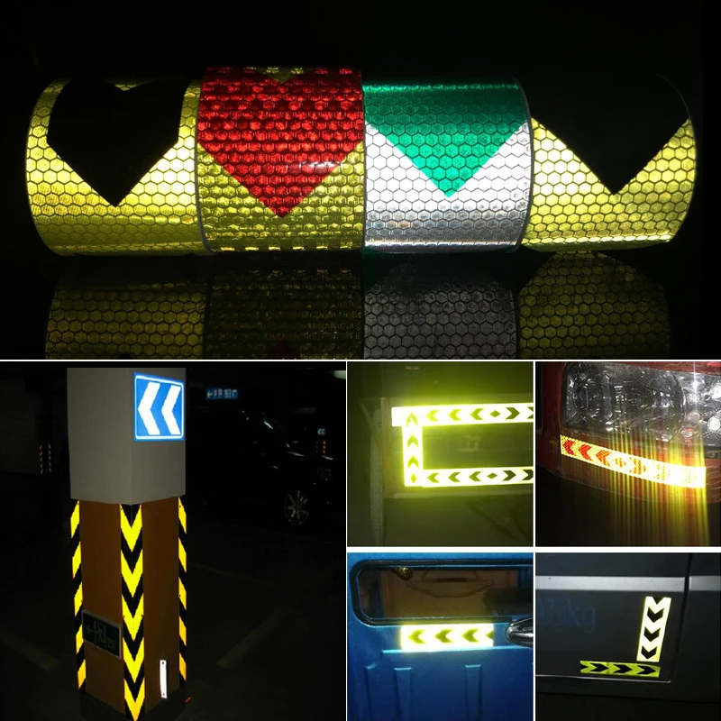 5 cm x 5 m reflecterende tape stickers auto-styling zelfklevende waarschuwingstape auto's motorfiets reflecterende film