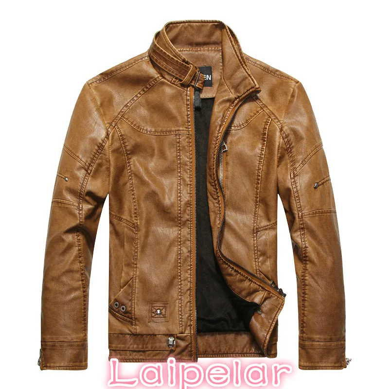 

New Men's Leather Jackets Motorcycle PU Jacket Male Autumn Casual Leather Coats Slim Fit Mens Brand Clothing