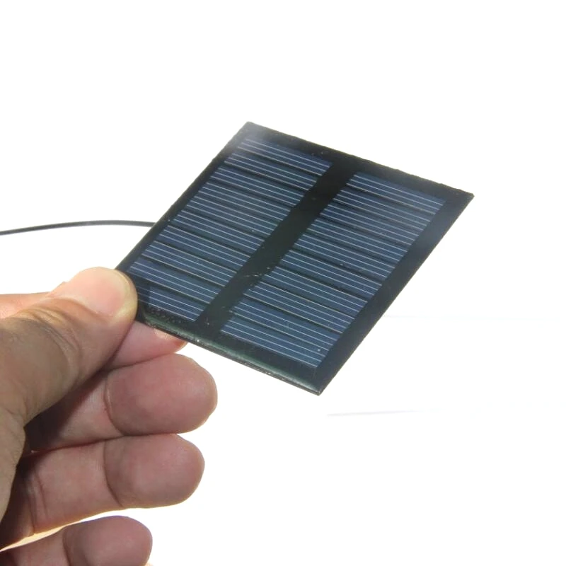 Factory Direct Sale 100PCS Mini Epoxy 0.45W 5V Solar Cell Solar Panel Module+Wire DIY Solar System for 3.7V Battery 60*60MM