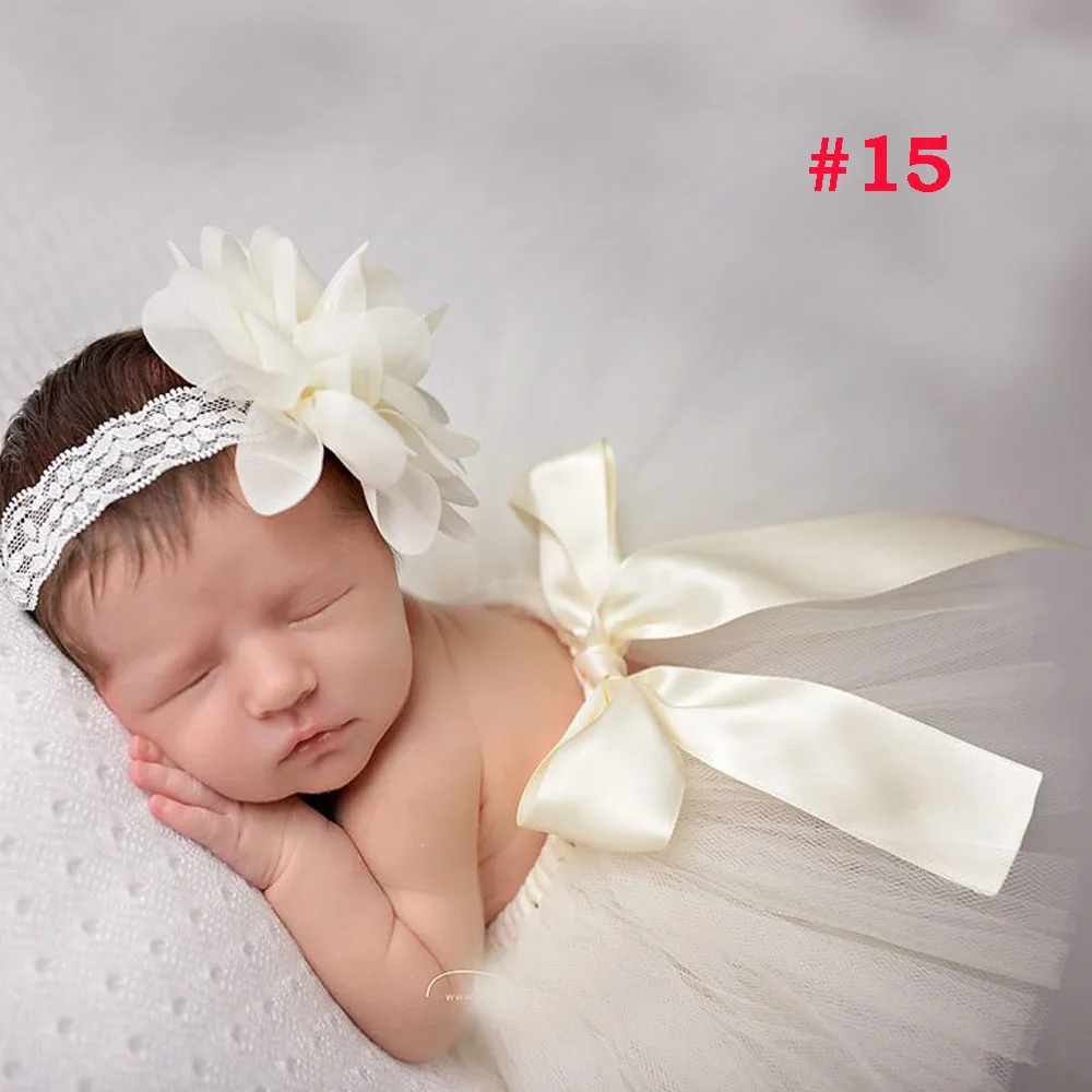 Princess Newborn Tutu and Vintage Flower Headband Newborn Baby Photography Prop Tutu Sets For Baby Girls Photo Props TS001