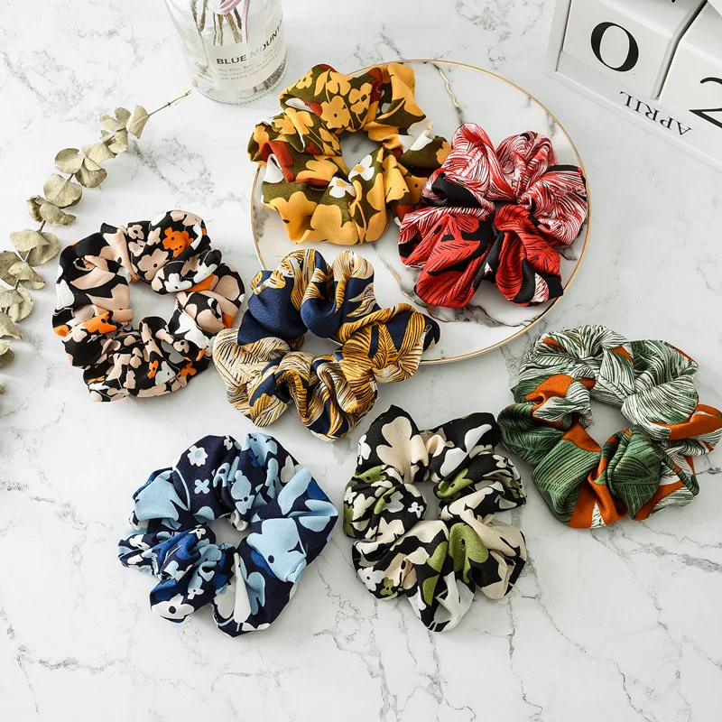 

Fashion Hair Accessories Women Scrunchie Ponytail Hair Holder Flower Scrunchies Elastic Hair Ties Elastics Hair Bands for Girls