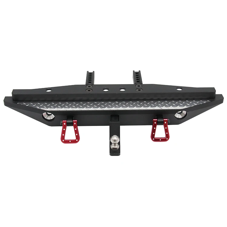 Hot Racing Aluminum Diamond plate Rear bumper with LED light buckets and tow shackles for Traxxas TRX-4 Axial SCX10II