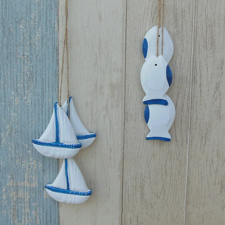 3pcs/lot Mediterranean Starfish Fish Nautical Decor Hang Adorn Crafts Wood Fish/decorated marine pendant Home Decoration MP 013