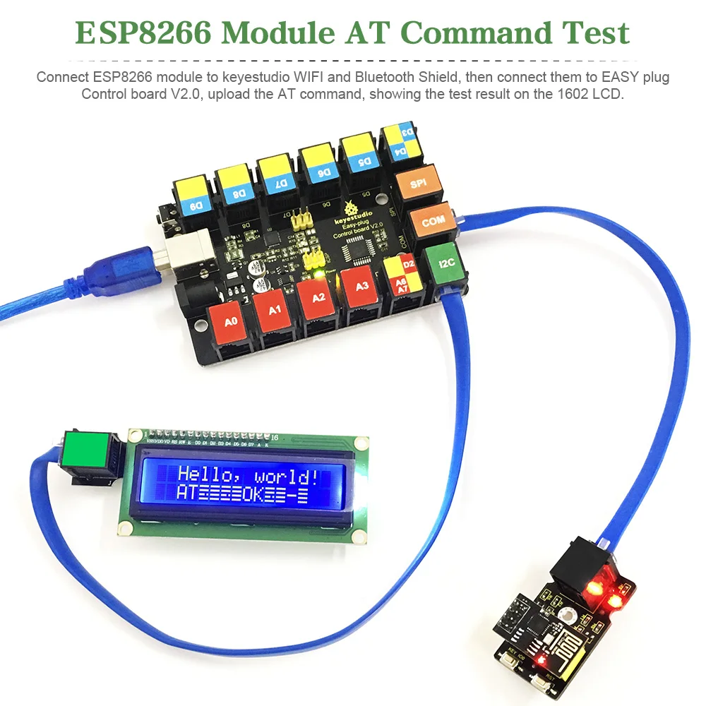 Keyestudio RJ11 EASY plug WIFI and Bluetooth Shield For Arduino /Compatible with ESP8266 WIFI
