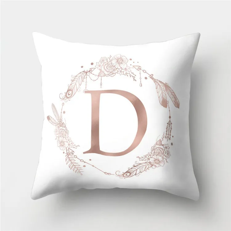 2018 45x45cm Room Decoration Letter Pillow English Alphabet Polyester  Cushion cover Use For Home Sofa Car Office