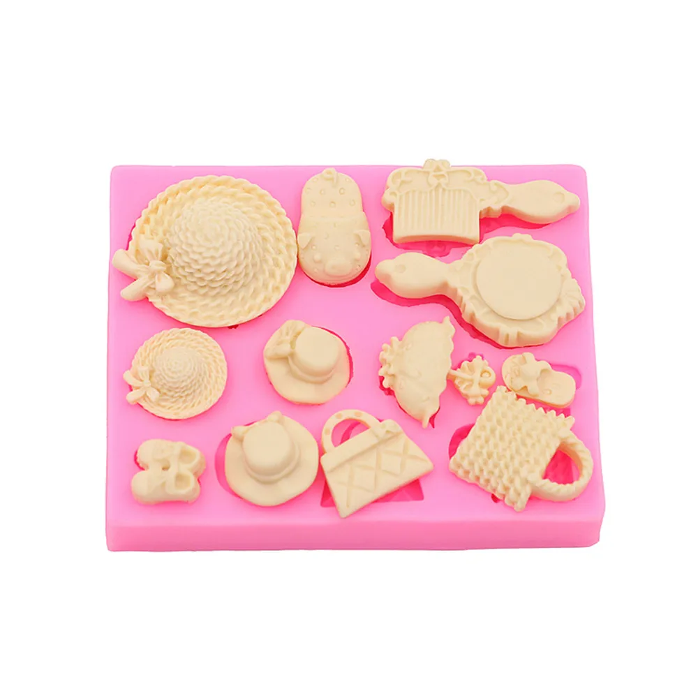 Hat bag bag combing sugar cakes silicone mold handmade chocolate baking mold cake dessert decoration gadget DIY baking mold