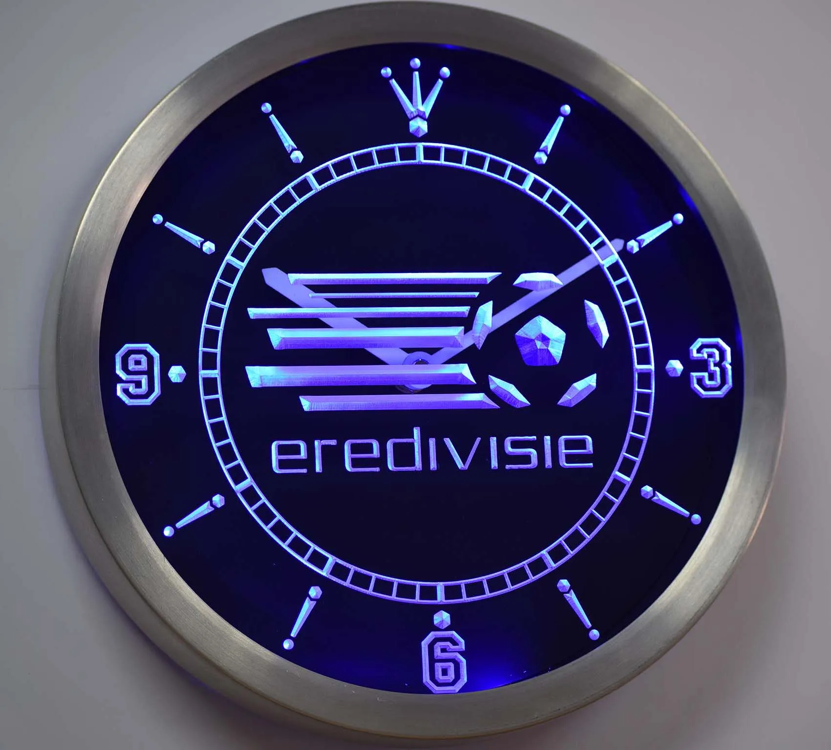 nc1023 Eredivisie Dutch Holland Netherlands Football Neon Light Signs LED Wall Clock