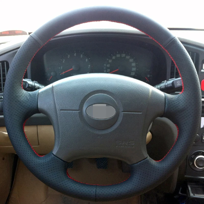 Hand-stitched Black Leather Steering Wheel Cover for Hyundai Elantra Old Elantra 2004 2005 2006 2007 2008 2009 2010 2011