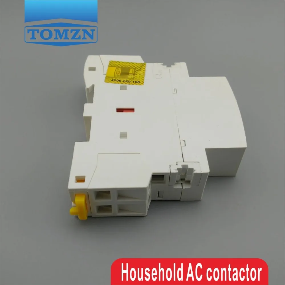 1 pcs TOCT1 2P 25A 220V/230V 50/60HZ Din rail Household ac Modular contactor  2NO