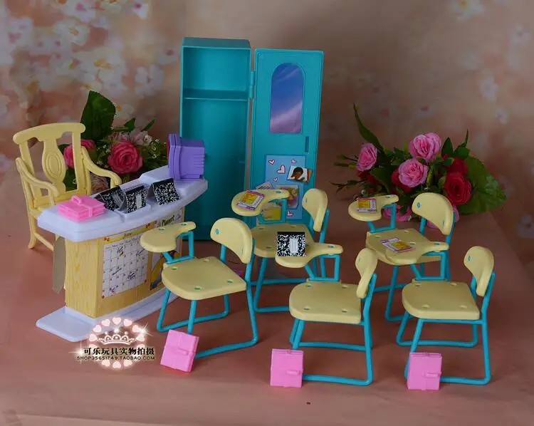 Accessories for 30cm bjd dolls teacher classroom school kitchen for 30cm furniture pool Wardrobe closet bed bathtub bathroom description 1