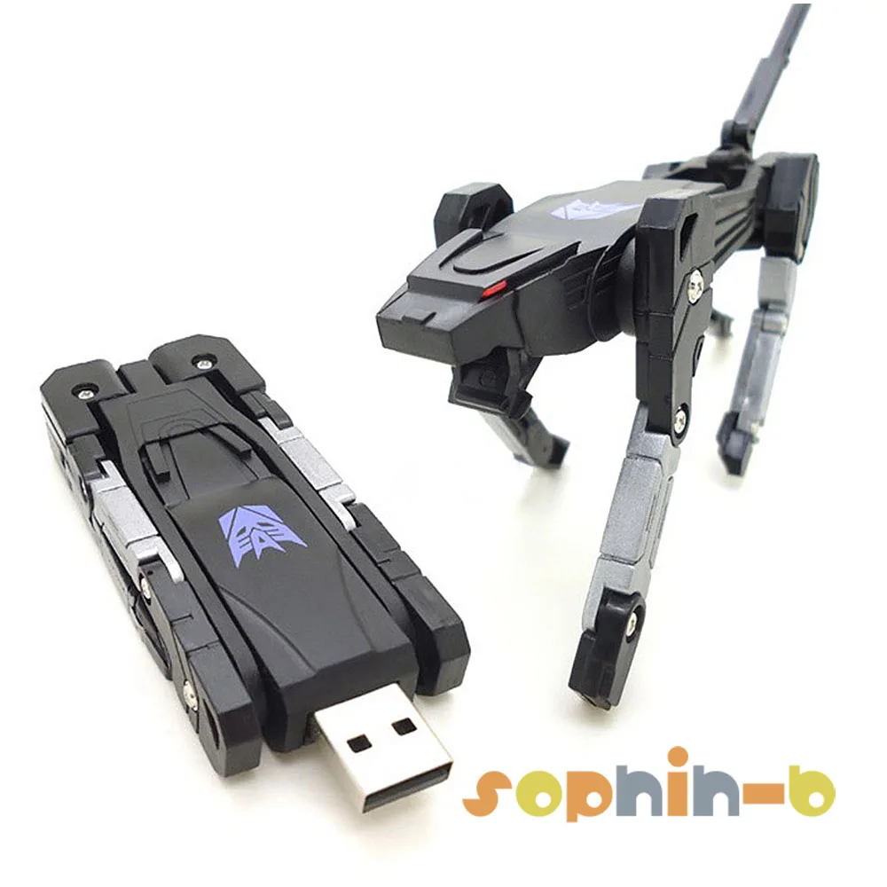 64GB Transformed Soundwave Ravage USB 3.0 Flash Memory Pen Card Drive U Disk Figure