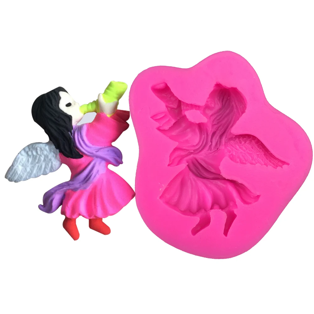 

Angel blowing a horn Shaped fondant silicone moulds silikon form for chocolate jelly pastry candy cake kitchen DIY tools FT-0205