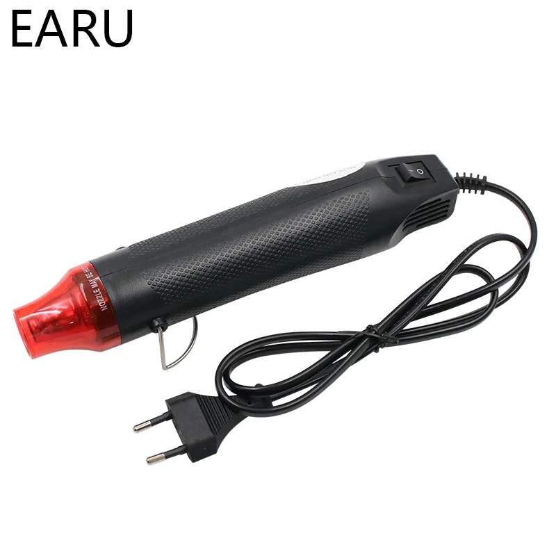 EU US Plug 110V 220V DIY Using Heat Gun Electric Power Tool Hot Air 300W Temperature Gun with Supporting Seat Heat Shrink Tube