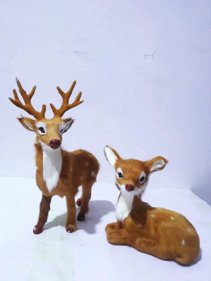 real fur sika deer hard model simulation deer ornament scene layout prop home decoration gift h2891