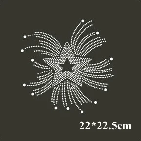 

2PC/LOT Star iron on rhinestone appliques hotfix rhinestone iron on crystal transfers design for shirt bag