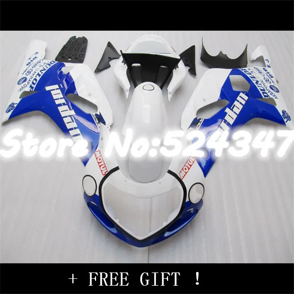 Nn-Nn-Blue white For A Injection GSX R600 R750  GSXR 600 750 1996 1997 1998 1999 2000 Factory blue 96 97 98 99 00 Fairing