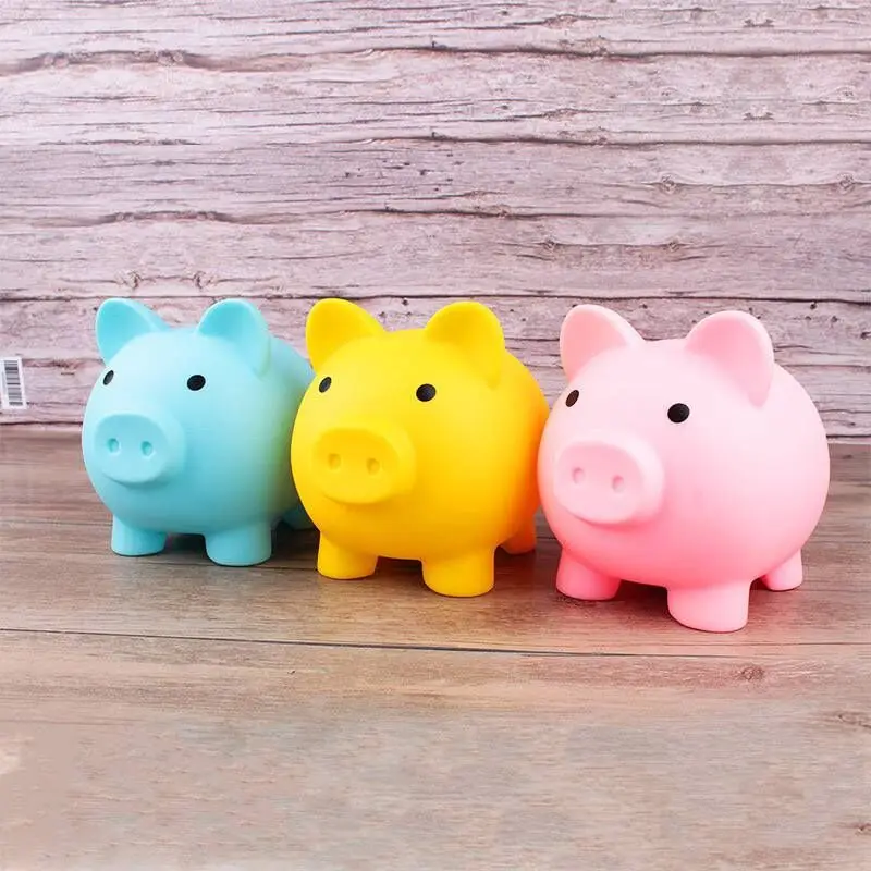 Money Saving Storage Box Safe Case Pig Pretend Play Toy Money Boxes Banking Toys blue pink yellow red color