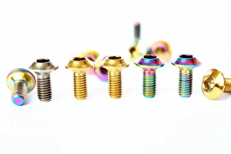 

LOT2 M5 Ti/Golden/Rainbow GR5 Titanium Screw Bolts For Bicycle Brake Block